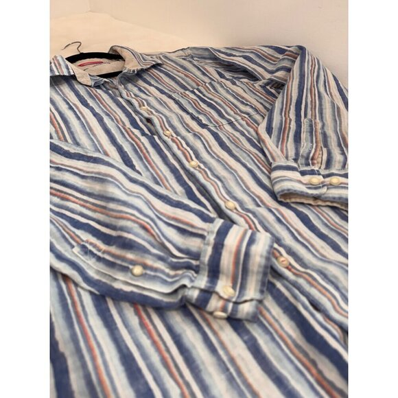 Tommy Bahama Men's Size XL Striped 100% Linen Button-Up Shirt - Picture 7 of 9